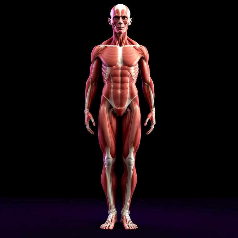 Anatomy illustration of the full-body muscular system