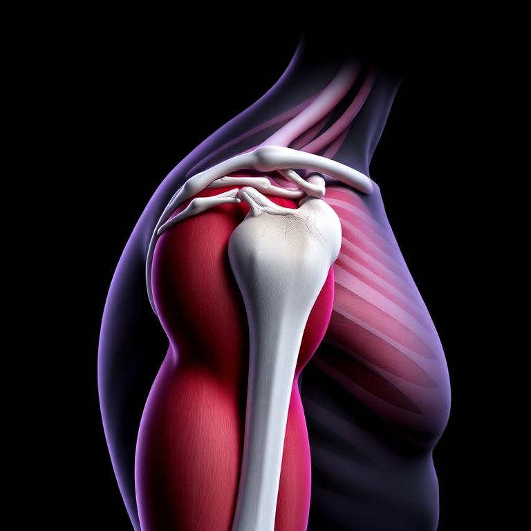 Anatomy illustration of the deltoid muscle fibers