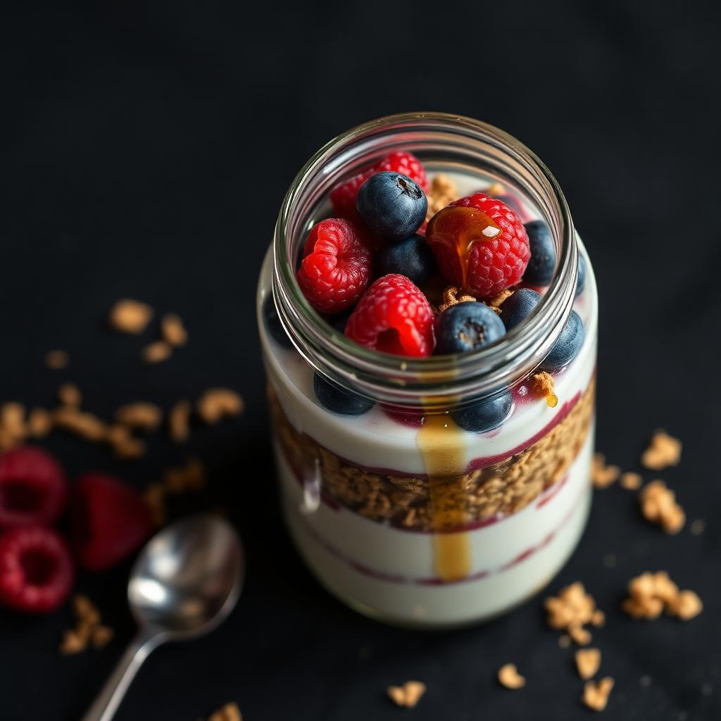 Greek yogurt parfait with berries